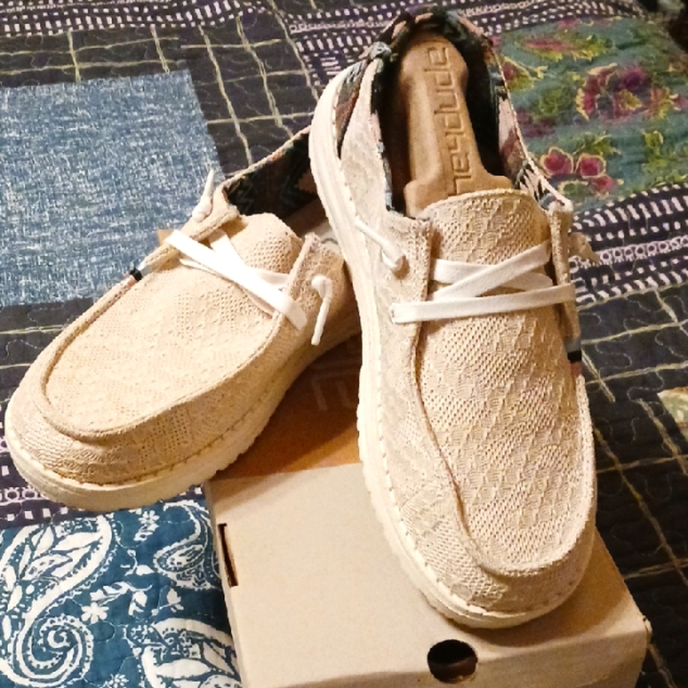 Hey Dude Beige Casual Shoes. 7M